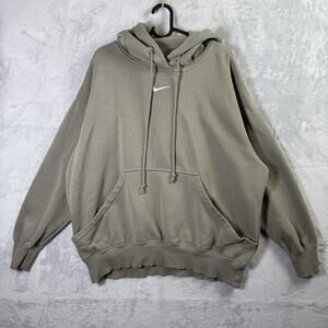 Nike Womens Hoodie Size Medium Green Center Swoosh Hooded Sweatshirt Loungewear